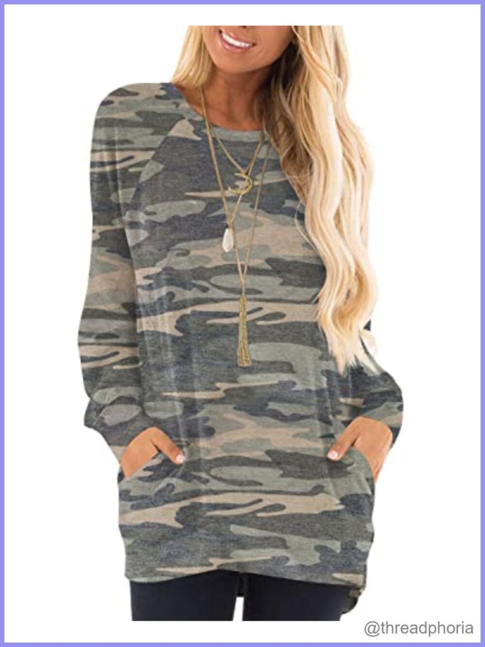KUOTAI Womens Long Sleeve Tunic Top with Pockets Loose Fit for Leggings